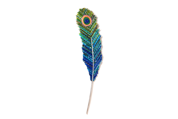 Peacock Pearl Necklace Feather